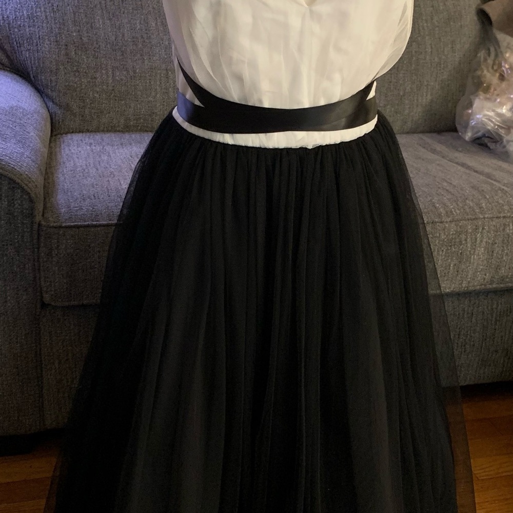 Beautiful formal black and white dress